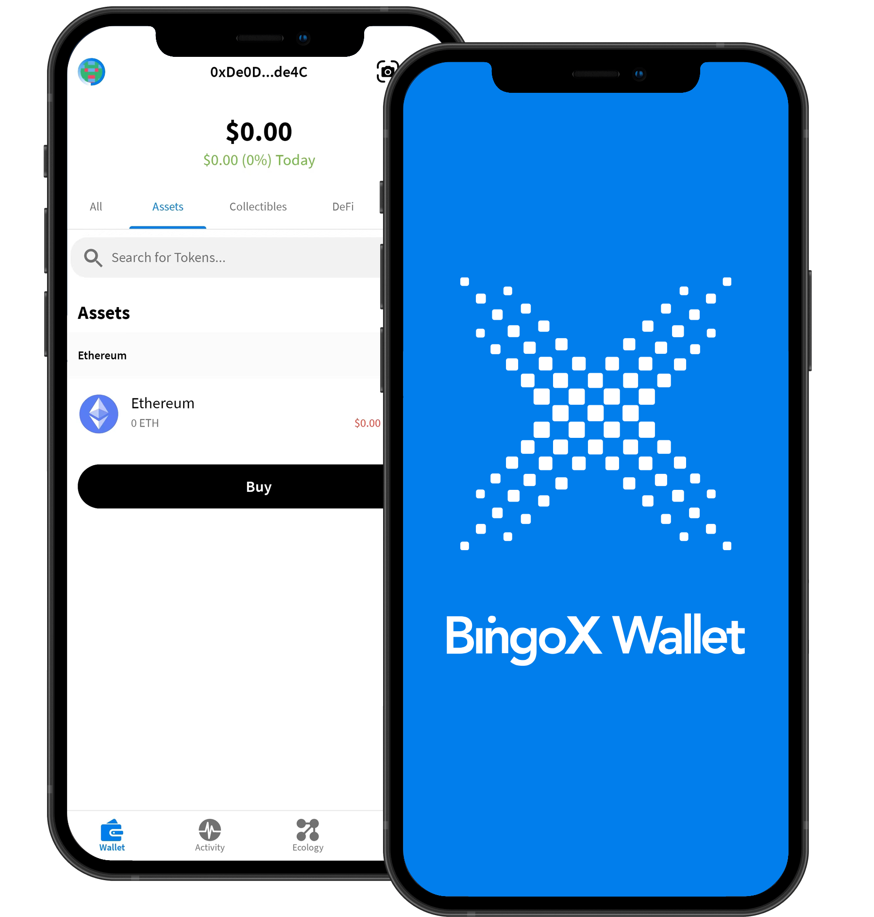 BingoX Wallet app mobile mockup